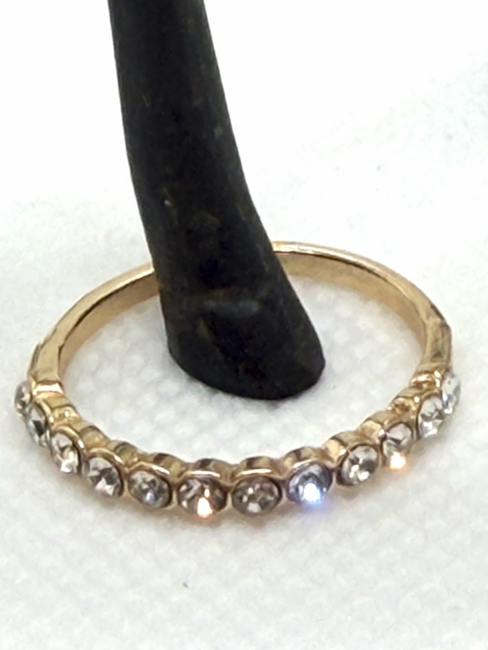 Gold Plated Stacking Rings Set with Faux Pearls and Faux Crystals - Picture 3 of 9